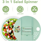 9-in-1 Salad Spinner & Slicer — Wash, Slice & Dry in ONE Bowl | Large 5.3 Qt | BPA-Free