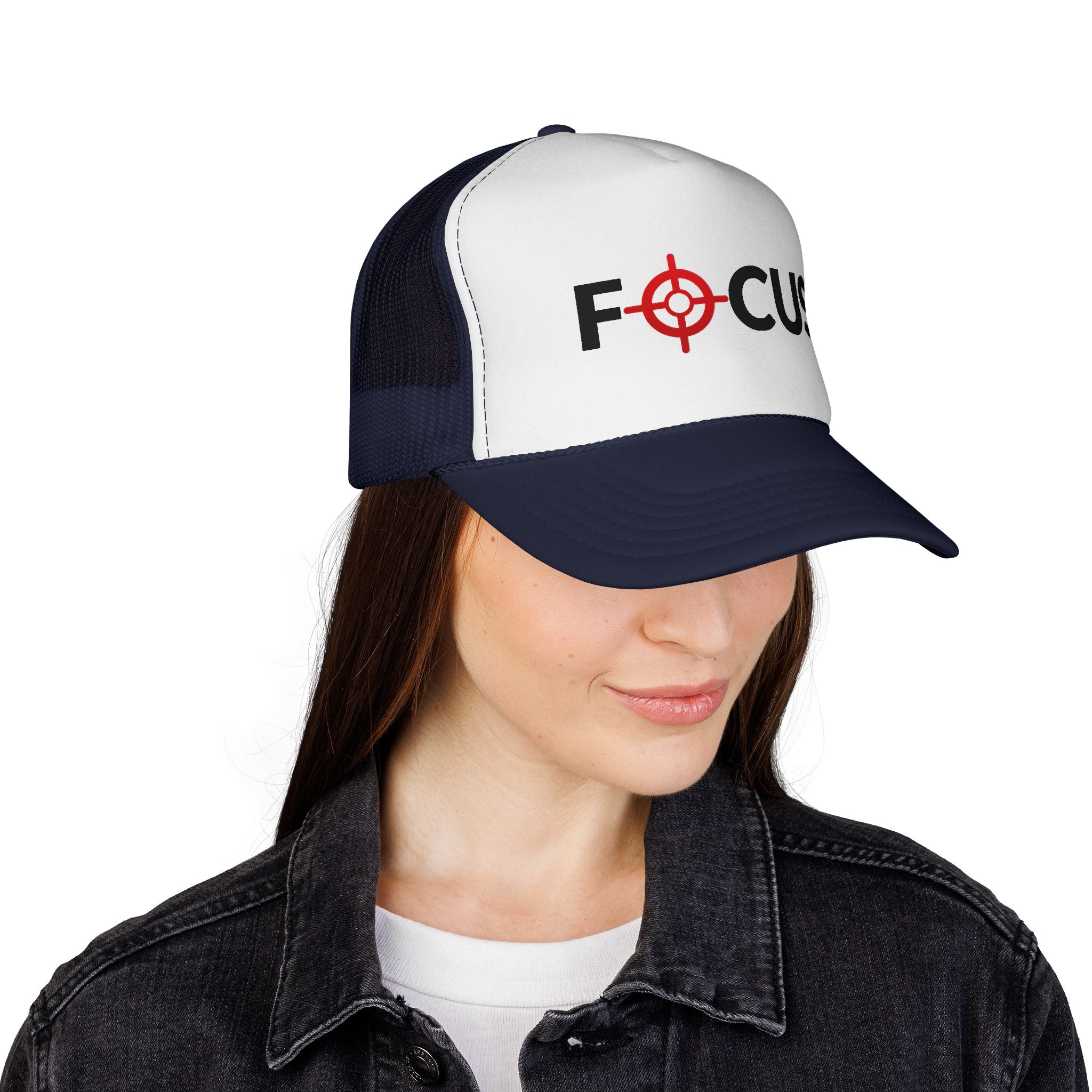 FOCUS Target Trucker Hat — Embroidered Aim & Motivation Cap
