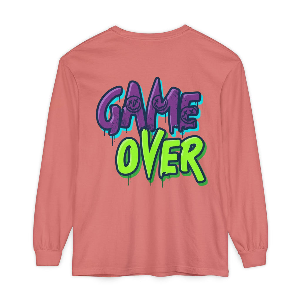 Game Over Graphic Sweatshirt for Women – Trendy Streetwear Casual Long Sleeve Shirt