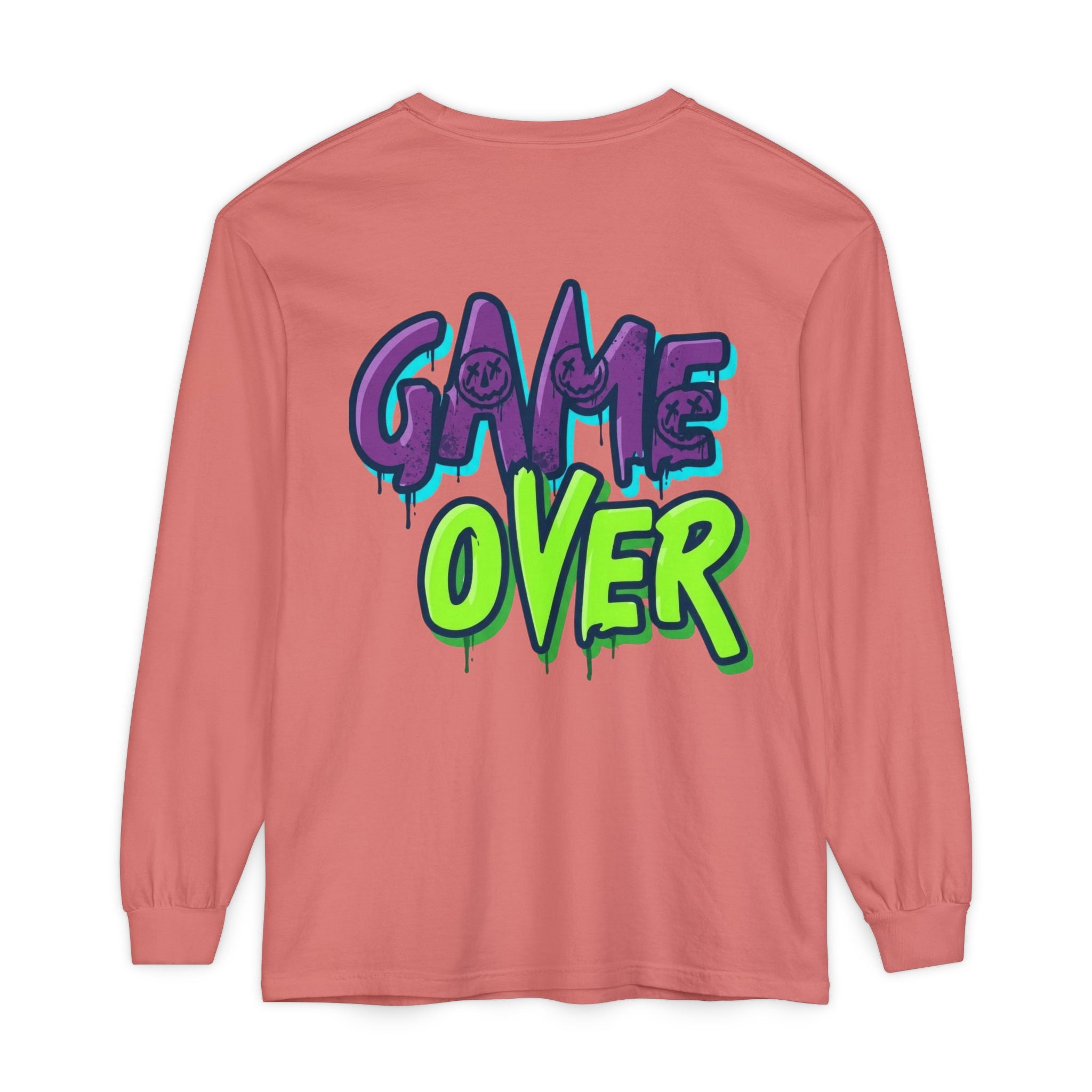 Game Over Graphic Sweatshirt for Women – Trendy Streetwear Casual Long Sleeve Shirt