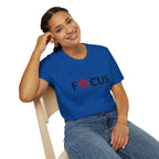 Focus Target Graphic T-Shirt - FOCUS with Red Crosshair Motivational Tee