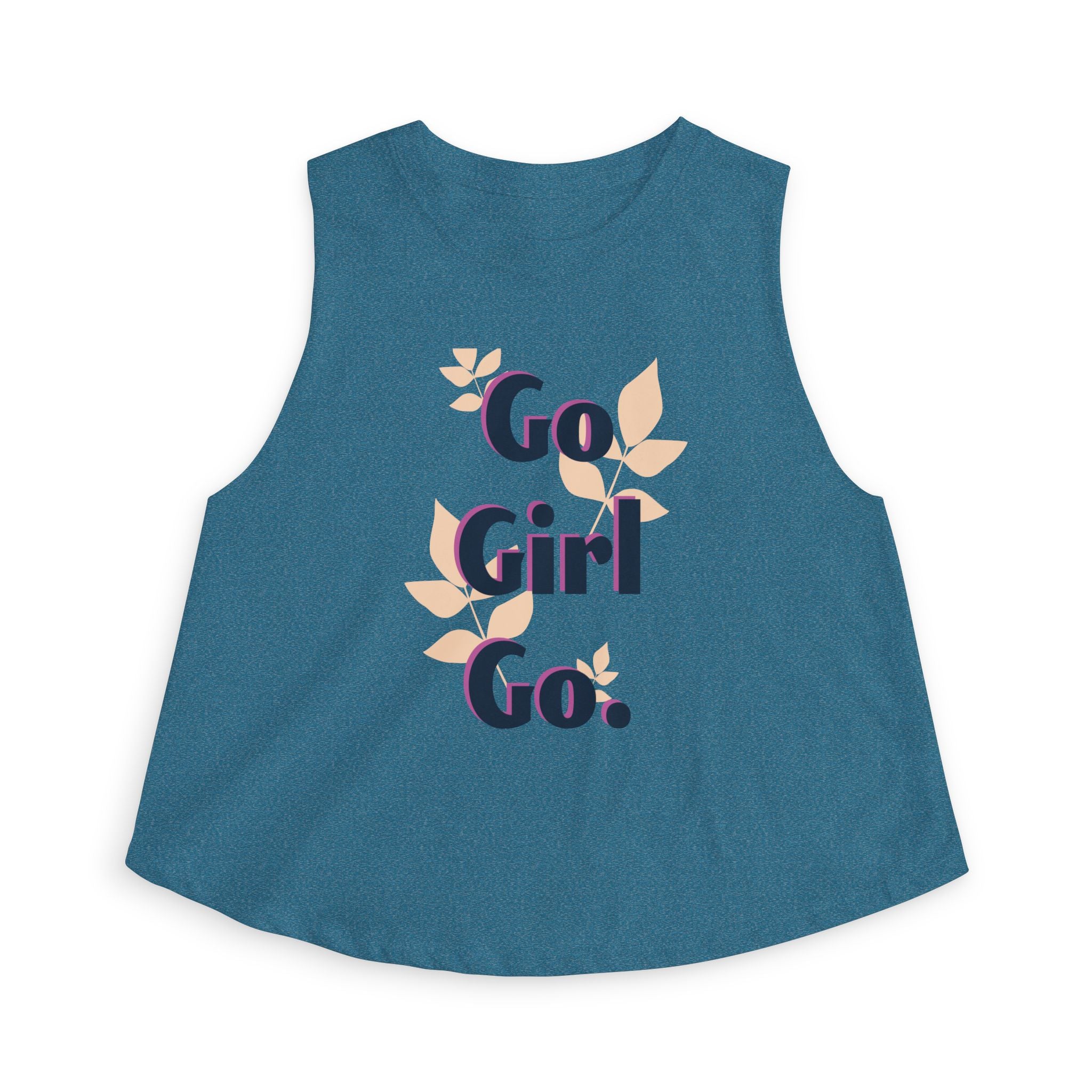 Go Girl Go Motivation Women's Crop Top - Inspirational Graphic Sleeveless Flowy Tank