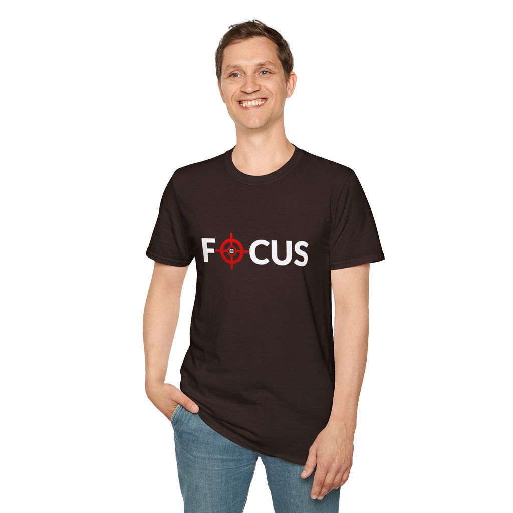 Focus Target Graphic T-Shirt - FOCUS with Red Crosshair Motivational Tee