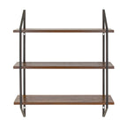 3-Tier 20"W Wood Bracket Shelves, Walnut