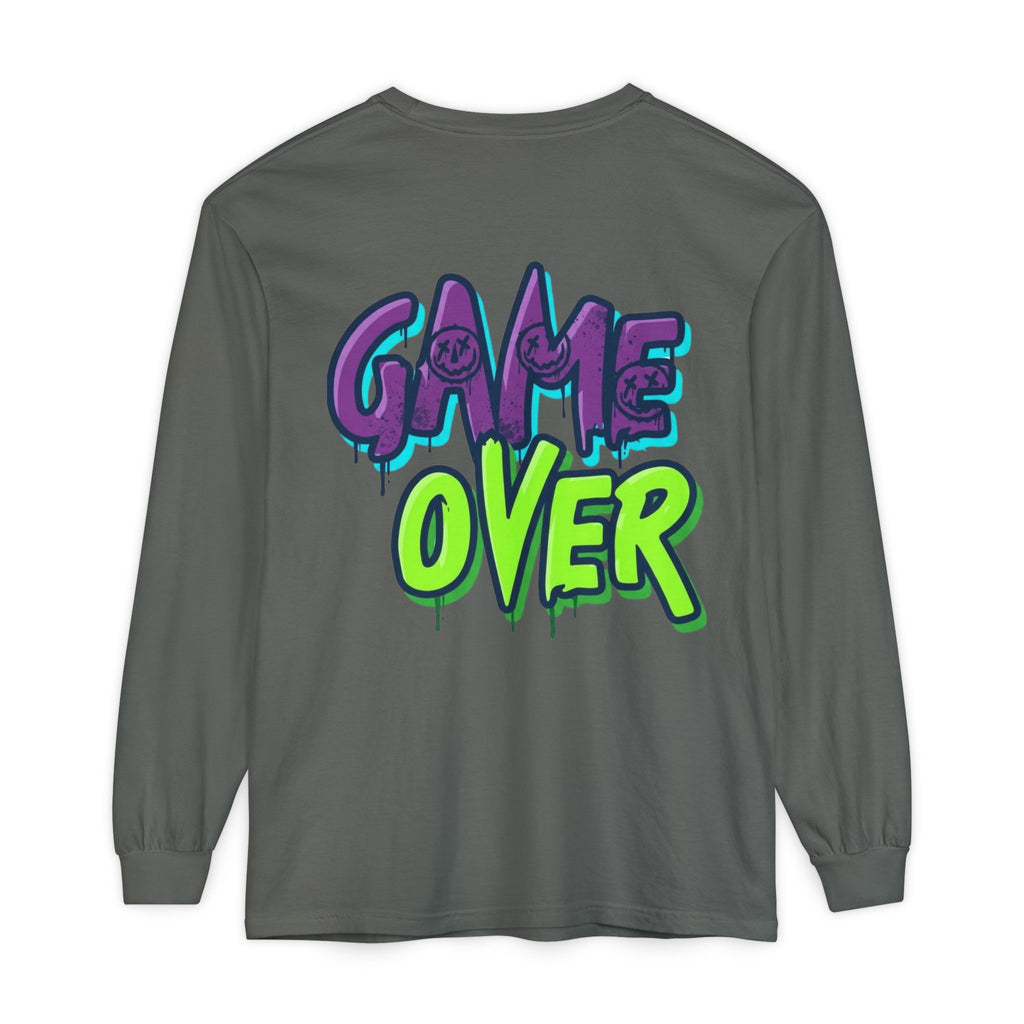 Game Over Graphic Sweatshirt for Women – Trendy Streetwear Casual Long Sleeve Shirt