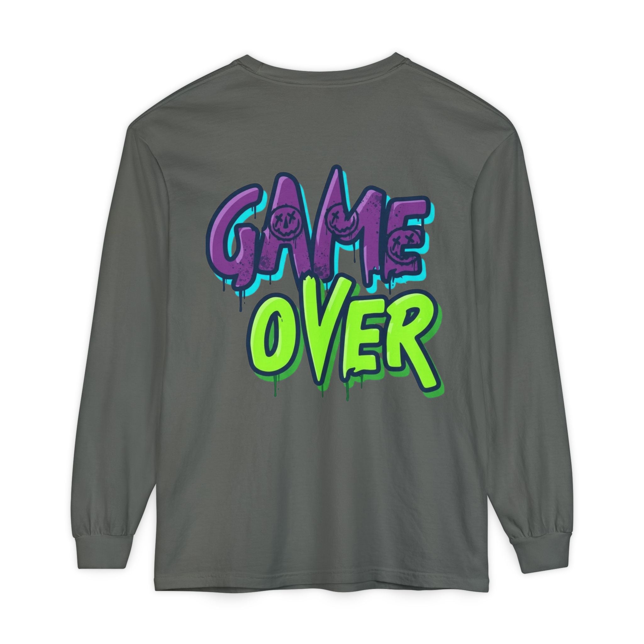 Game Over Graphic Sweatshirt for Women – Trendy Streetwear Casual Long Sleeve Shirt