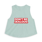 Don't Be Jealous Graphic Crop Top - Women's Sleeveless Muscle Style Tee