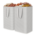 Pack of 2 Laundry Basket 80L Each, Collapsible Clothes Hamper - Large Freestanding Clothes Storage Bin