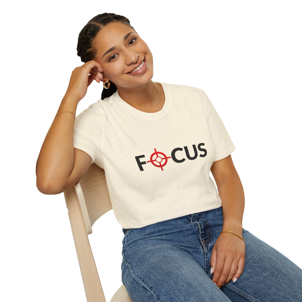 Focus Target Graphic T-Shirt - FOCUS with Red Crosshair Motivational Tee