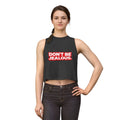 Don't Be Jealous Graphic Crop Top - Women's Sleeveless Muscle Style Tee