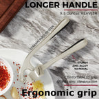 Professional Heavy Duty Garlic Press - Rust Proof Imperial Silver Mincer & Ginger Crusher