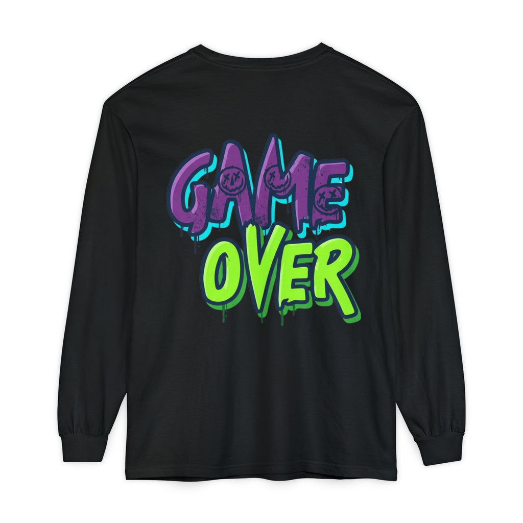 Game Over Graphic Sweatshirt for Women – Trendy Streetwear Casual Long Sleeve Shirt