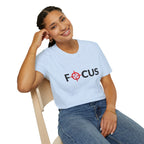 Focus Target Graphic T-Shirt - FOCUS with Red Crosshair Motivational Tee