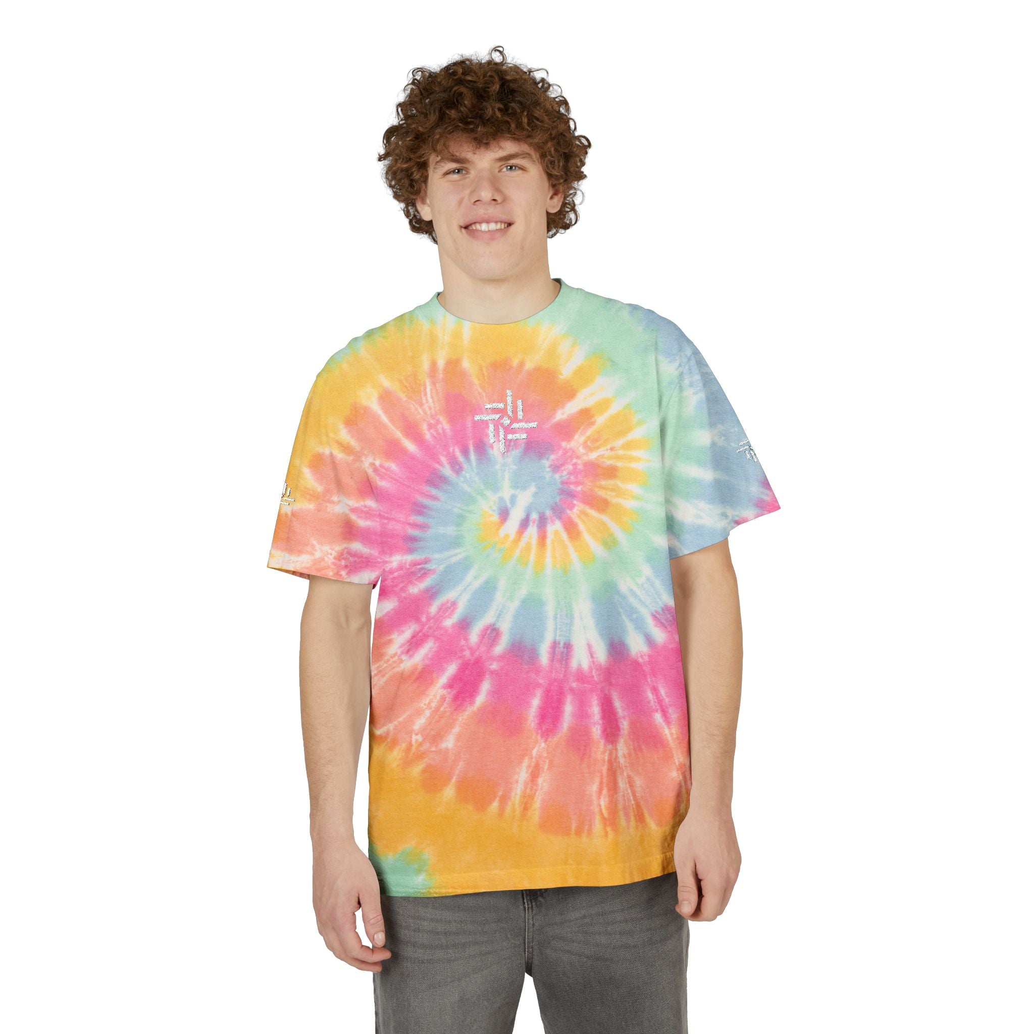 Trevizia Signature Oversized Unisex Tie Dye Tee - Embroidered Urban Streetwear Graphic T-Shirt