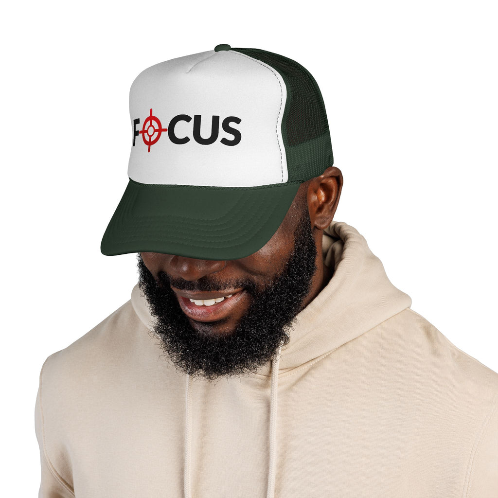 FOCUS Target Trucker Hat — Embroidered Aim & Motivation Cap