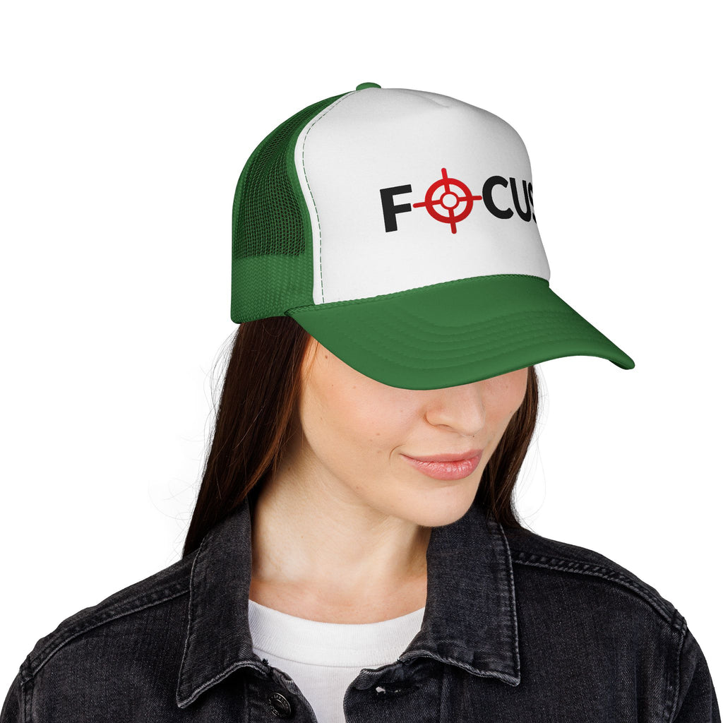 FOCUS Target Trucker Hat — Embroidered Aim & Motivation Cap