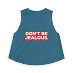 Don't Be Jealous Graphic Crop Top - Women's Sleeveless Muscle Style Tee