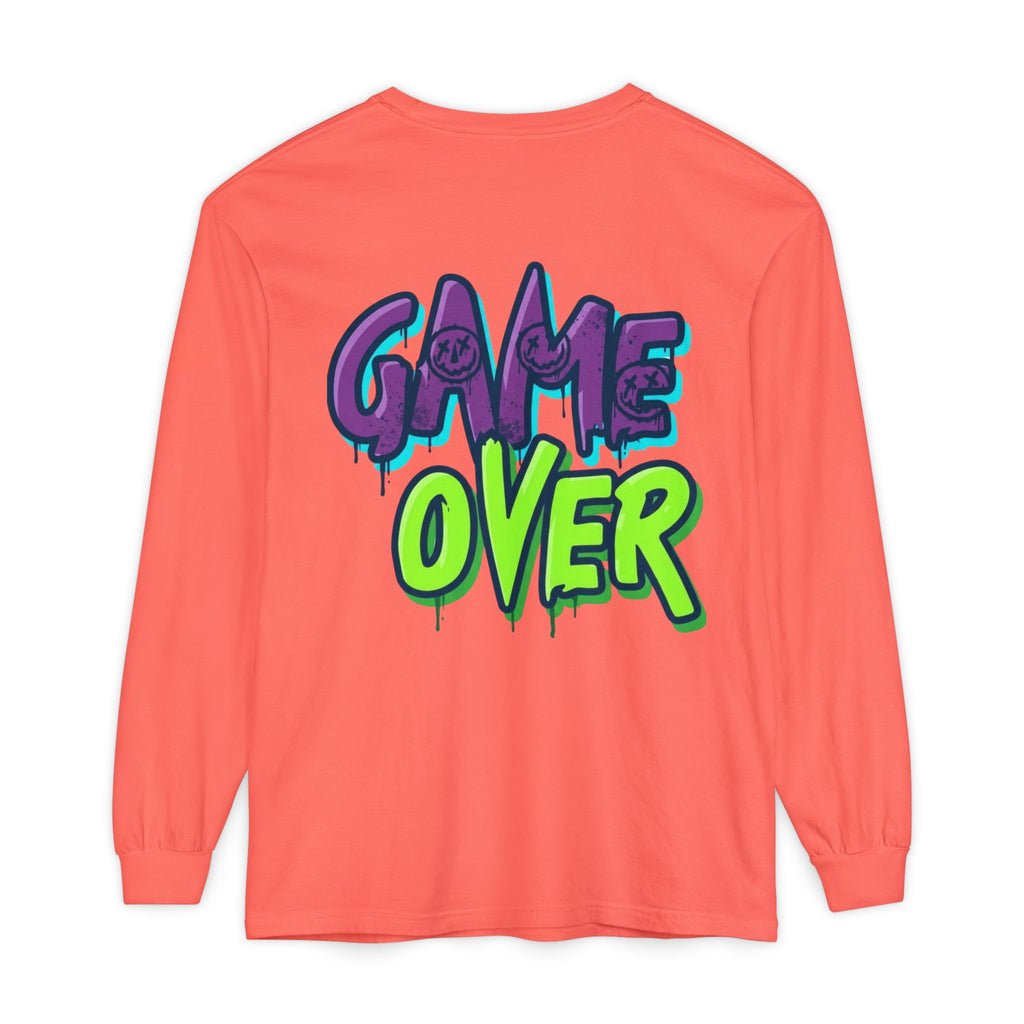 Game Over Graphic Sweatshirt for Women – Trendy Streetwear Casual Long Sleeve Shirt
