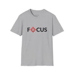 Focus Target Graphic T-Shirt - FOCUS with Red Crosshair Motivational Tee