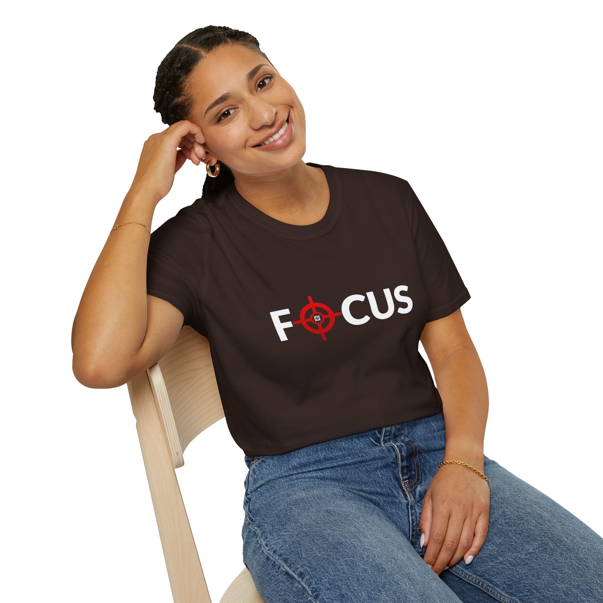 Focus Target Graphic T-Shirt - FOCUS with Red Crosshair Motivational Tee