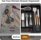 Expandable Silverware Drawer Organizer - BPA-Free Kitchen Utensil Holder