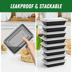 50-Pack Meal Prep Containers (100-Piece Set) - 32oz Reusable Food Storage