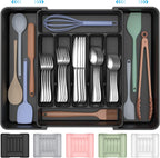 Expandable Silverware Drawer Organizer - BPA-Free Kitchen Utensil Holder