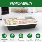 50-Pack Meal Prep Containers (100-Piece Set) - 32oz Reusable Food Storage