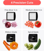 The Original 4-in-1 Pro Vegetable Chopper - Spiralizer & Food Slicer with Container
