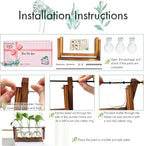 3-Bulb Desktop Plant Terrarium - Retro Wooden Propagation Station for Home & Office Decor