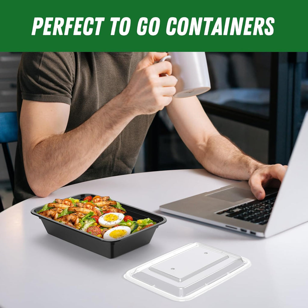 50-Pack Meal Prep Containers (100-Piece Set) - 32oz Reusable Food Storage