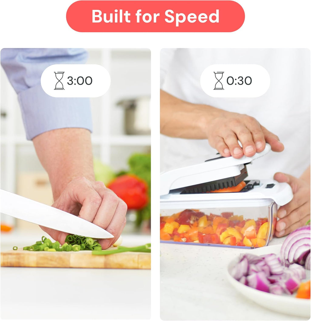 The Original 4-in-1 Pro Vegetable Chopper - Spiralizer & Food Slicer with Container