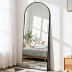 DUMOS 64"x21" Arched Full Length Mirror - Modern Aluminum Frame Floor Mirror