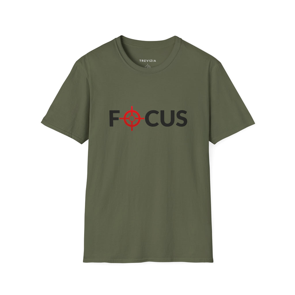 Focus Target Graphic T-Shirt - FOCUS with Red Crosshair Motivational Tee