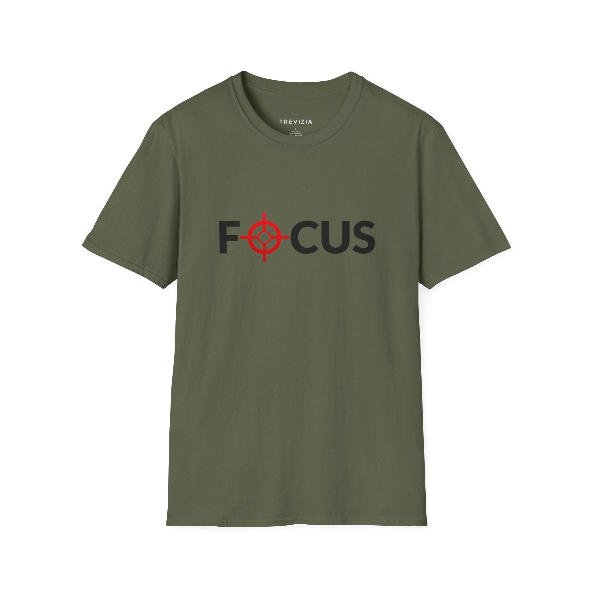 Focus Target Graphic T-Shirt - FOCUS with Red Crosshair Motivational Tee