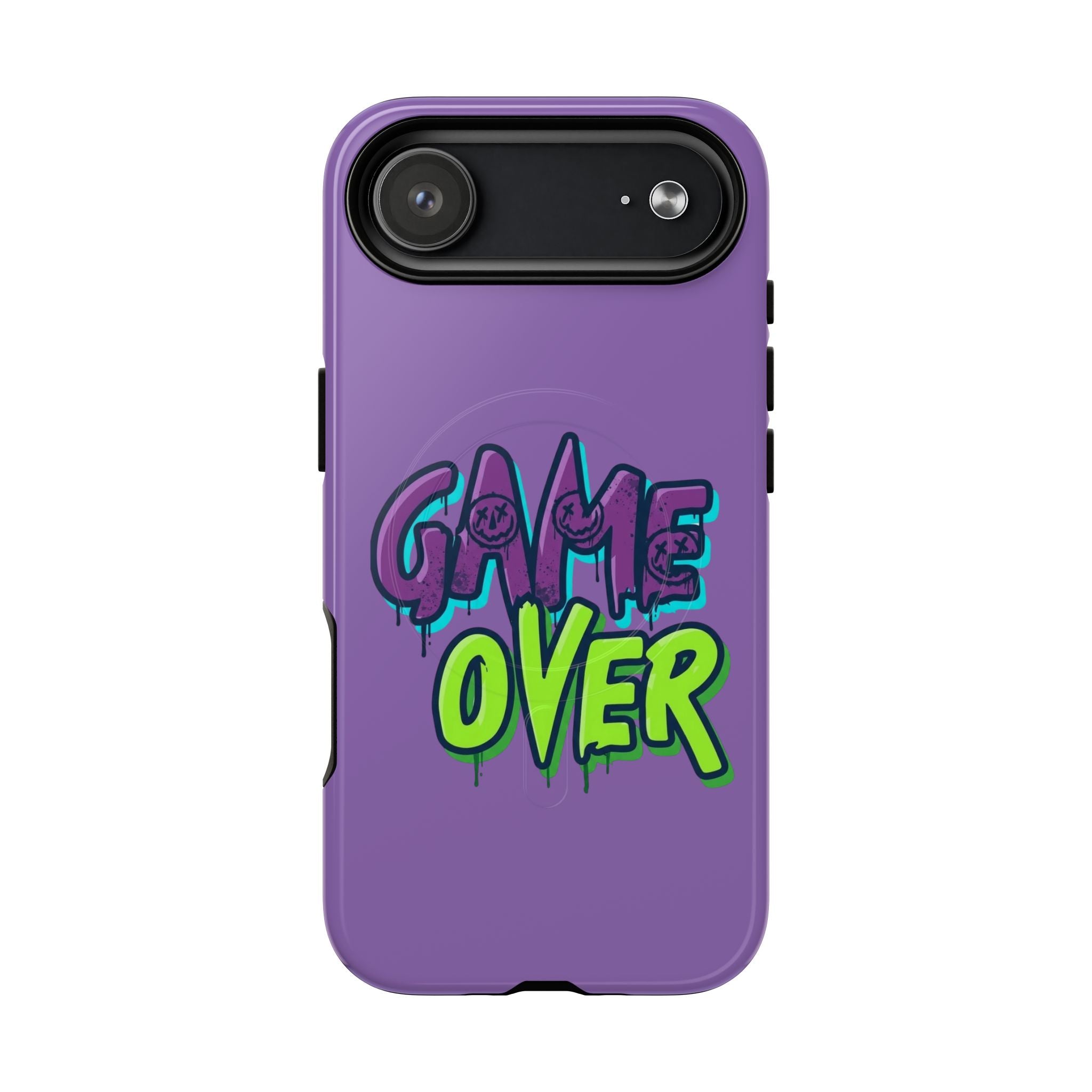 "Game Over" Purple Graffiti Tough Magnetic Case for iPhone 17 Series | Aesthetic Streetwear MagSafe Armor for 17, 17 Air, 17 Pro & 17 Pro Max