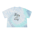 Slay All Day Tie Dye Crop Top - Women's Pastel Graphic Crop Tee