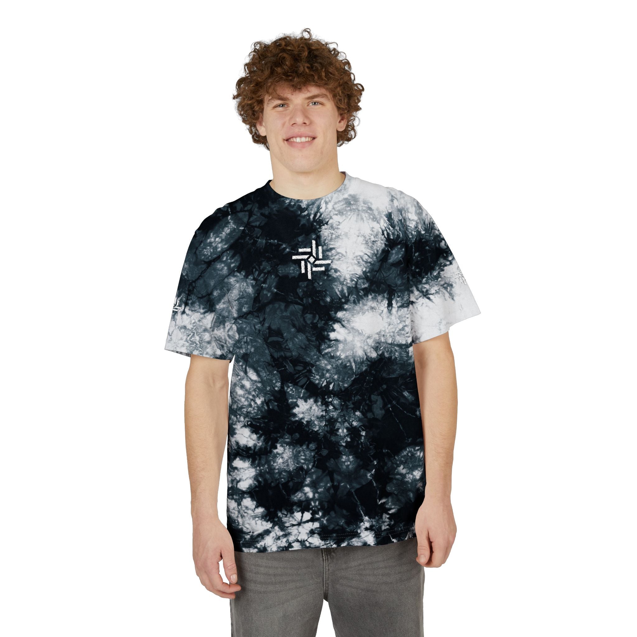 Trevizia Signature Oversized Unisex Tie Dye Tee - Embroidered Urban Streetwear Graphic T-Shirt