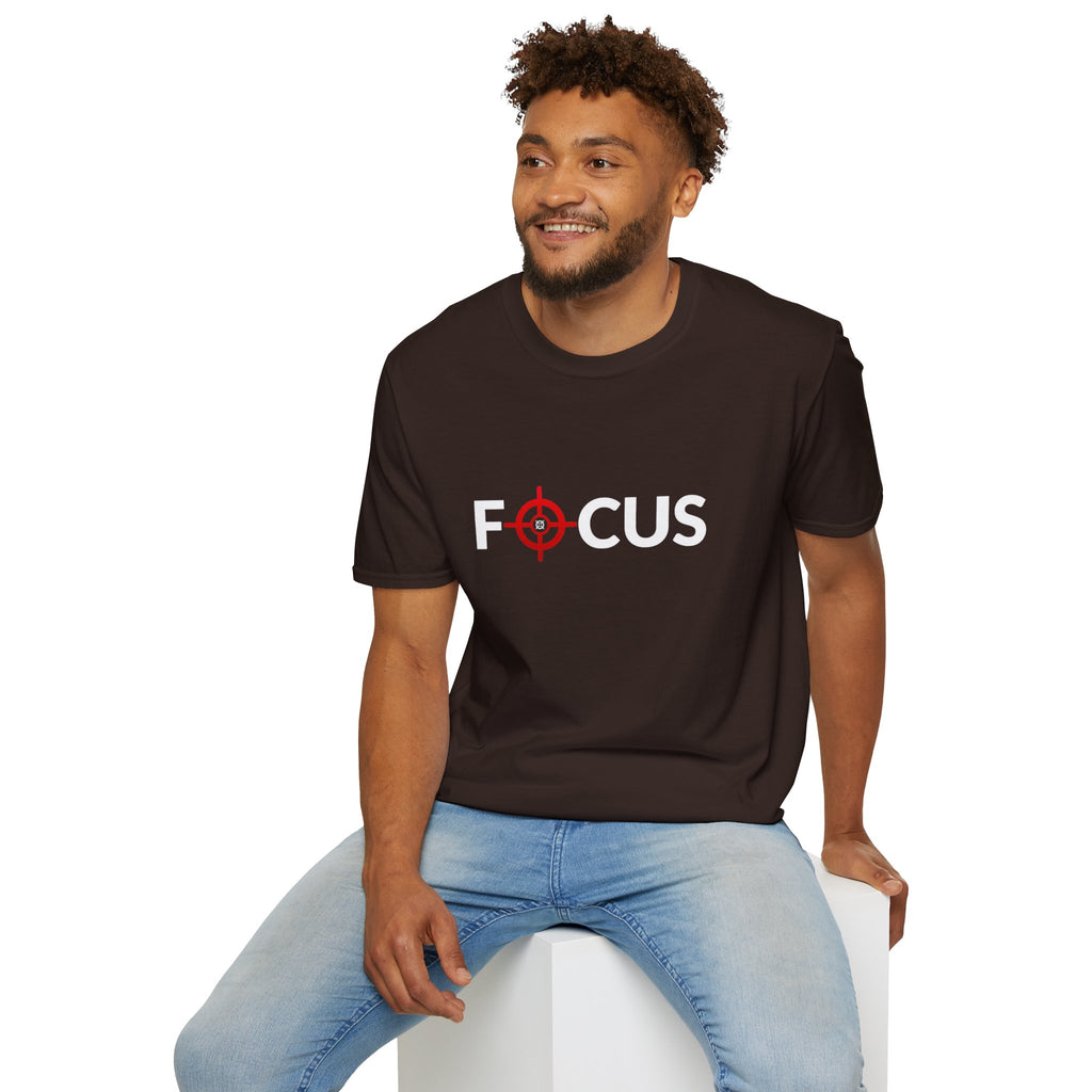 Focus Target Graphic T-Shirt - FOCUS with Red Crosshair Motivational Tee