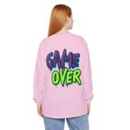Game Over Graphic Sweatshirt for Women – Trendy Streetwear Casual Long Sleeve Shirt