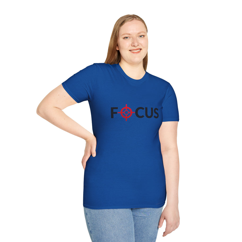 Focus Target Graphic T-Shirt - FOCUS with Red Crosshair Motivational Tee