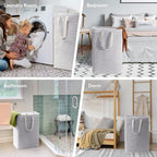 Pack of 2 Laundry Basket 80L Each, Collapsible Clothes Hamper - Large Freestanding Clothes Storage Bin