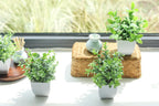 Pack of 4 Artificial Rose Flowers with Wooden Box - Farmhouse Decor Centerpiece for Home & Office