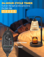 Candle Warmer Lamp with Timer & Dimmer -  Aesthetic Home Decor Gift with 2 Bulbs