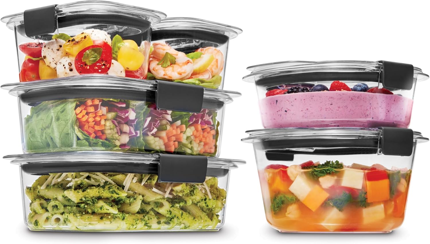Food Storage Set - BPA Free Stackable Airtight Kitchen Containers