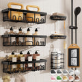 Pack of 5 Adhesive Shower Caddy Organizer - Rustproof Stainless Steel Bathroom Storage Shelves