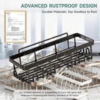 Pack of 5 Adhesive Shower Caddy Organizer - Rustproof Stainless Steel Bathroom Storage Shelves
