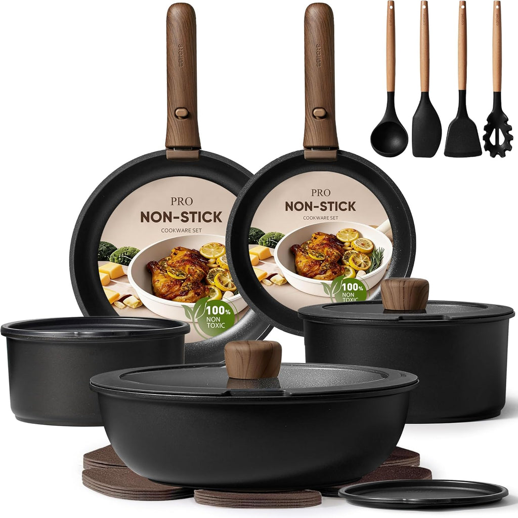 Nonstick Induction Cookware Set - 11-Piece Detachable Set