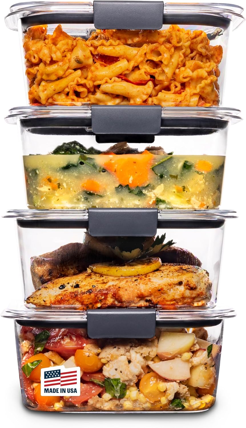 Food Storage Set - BPA Free Stackable Airtight Kitchen Containers