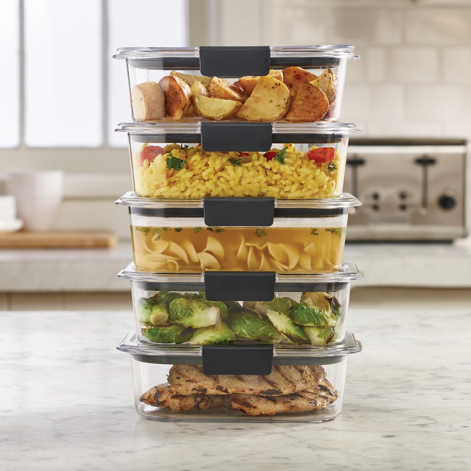 Food Storage Set - BPA Free Stackable Airtight Kitchen Containers